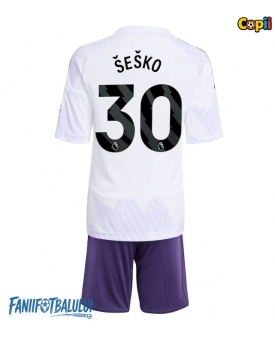 Manchester United Benjamin Sesko #30 Echipament de Fotbal Replică 2025-26 Copii Deplasare (+ Șorturi)